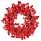 16" Christmas Outdoor Weatherproof Red Berry Wreath on Natural Twig Base